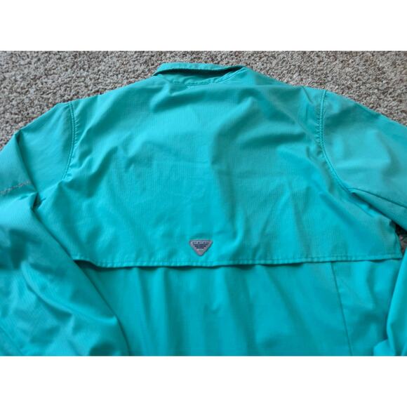COLUMBIA PFG women's long sleeve, button up shirt Size Medium, Blue/Teal - Picture 11 of 12